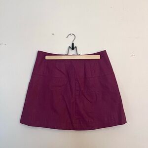 Free People Pink Pleather Mini Skirt